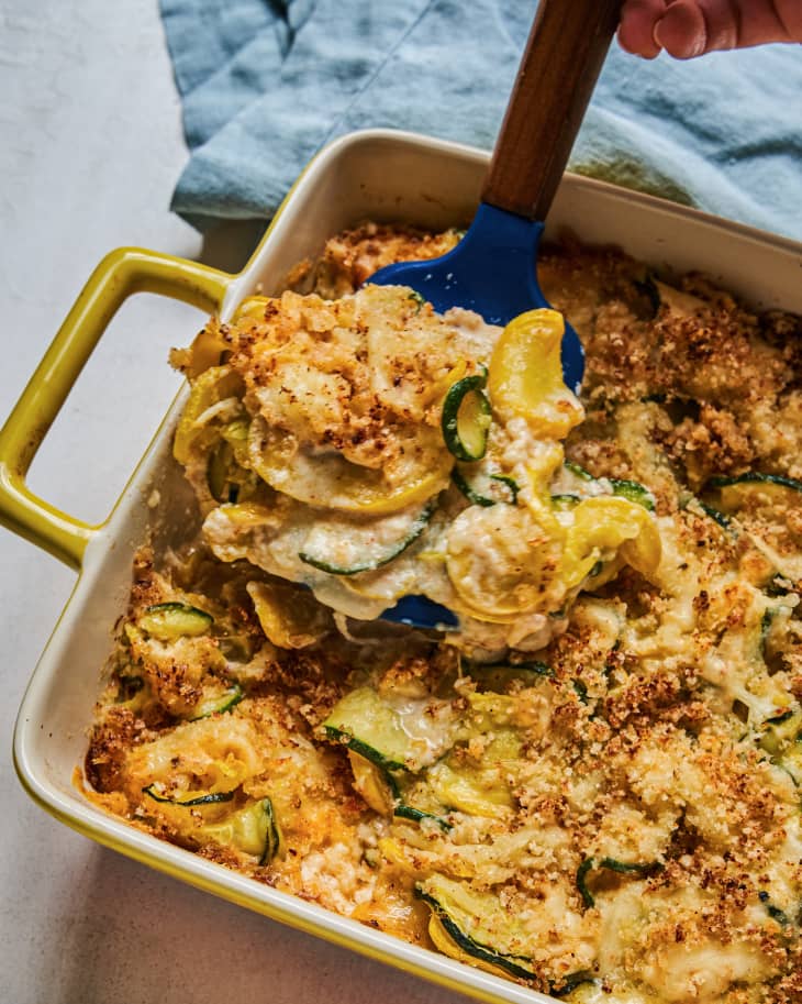 Zucchini And Squash Casserole Easy Vegetarian Recipe The Kitchn